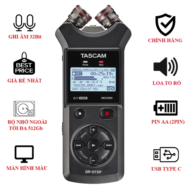 Máy Ghi Âm TASCAM DR-07XP