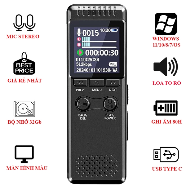 Máy Ghi Âm SUNTECH V30C-32G