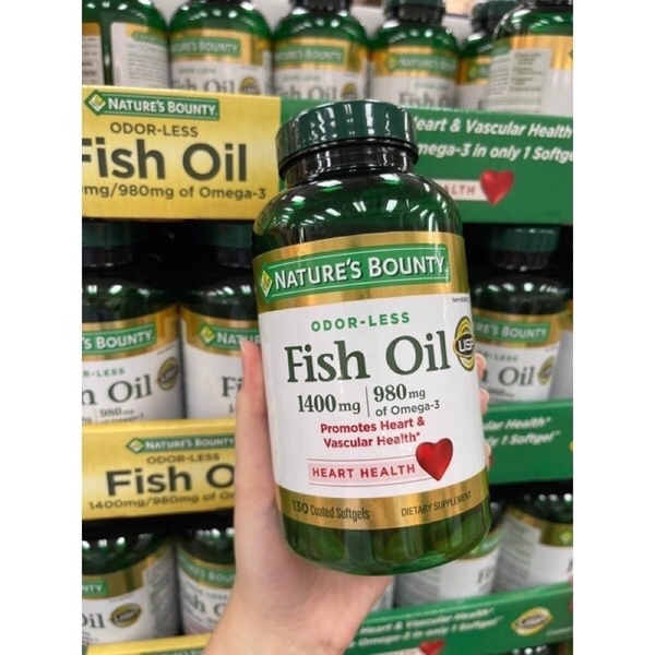 Dầu cá Nature's Bounty Fish Oil 1400mg 130 viên (Bill Costco) hàng nội địa Mỹ