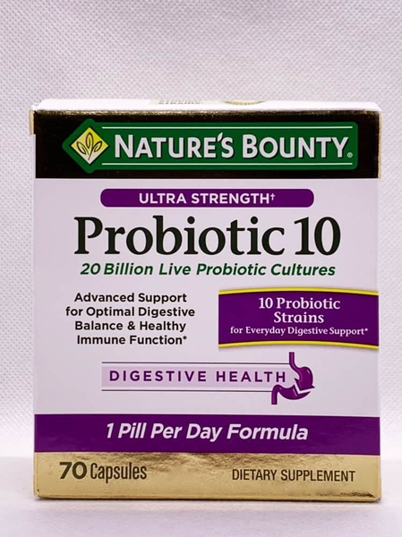 Hỗ trợ hệ tiêu hóa và đường ruột Nature’s Bounty Advanced Probiotic 10 70 viên( đủ Bill)