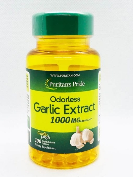 Viên uống dầu tỏi tăng cường miễn dịch, giảm cholesterol, tốt cho tim mạch Puritan's Pride Garlic Oil 1000mg 100 viên