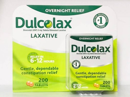 Viên uống chống táo bón Dulcolax Laxative 200 Tablets-hàng Mỹ đủ Bill (date2024)