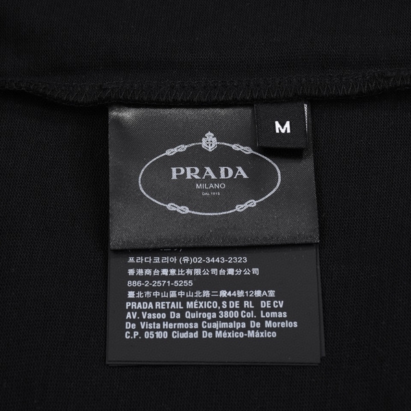 ÁO PRADA MILANO LOGO T SHIRT BLACK