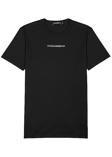 ÁO PHÔNG DOLCE & GABBANA Black logo cotton T-shirt