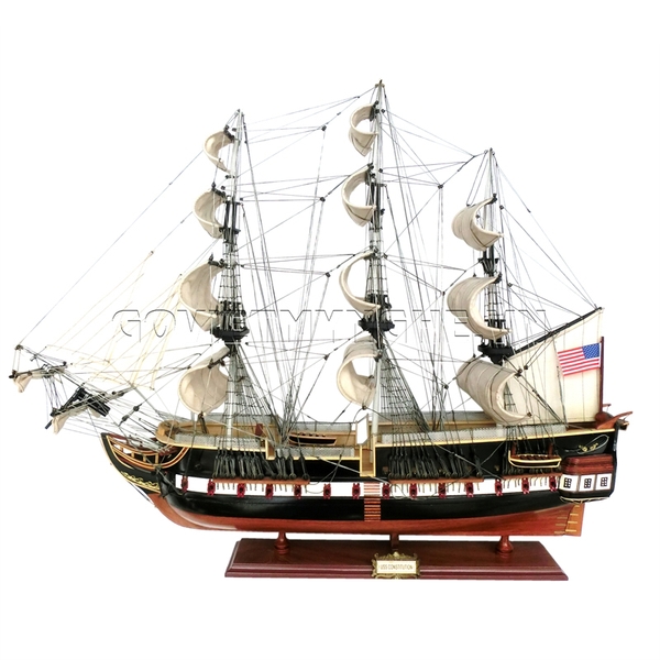 Mô Hình Thuyền Gỗ Chiến Cổ Uss Constitution (Thân 80cm - Gỗ Sơn)