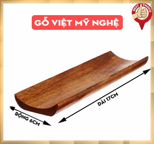 [Dài 17cm] Đế gỗ trưng bày Sushi - trang trí món ăn Sushi Nhật Bản - Gỗ tự nhiên nguyên khối