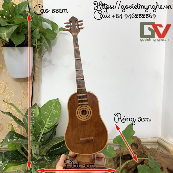Mô hình gỗ trang trí đàn Guitar gỗ trang trí - Đàn Gỗ Classical Guitar - Hàng Việt Nam Xuất Khẩu