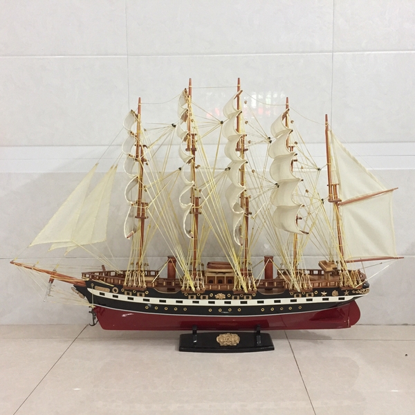 Mô Hình Thuyền Gỗ Chở Hàng FRANCE II - Thân 80cm - Loại 1 - Gỗ Sơn