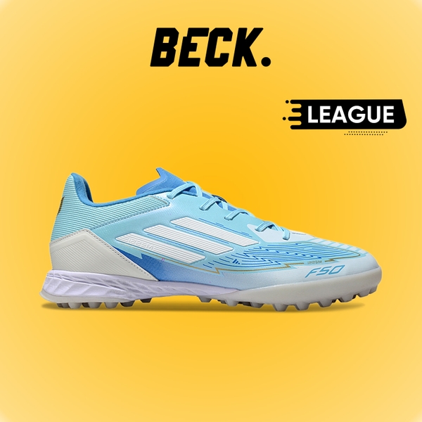 giay-bong-da-adidas-f50-league-messi-xanh-bien-vach-trang-hq-tf