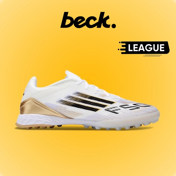 giay-bong-da-adidas-f50-league-trang-den-got-vang-tf