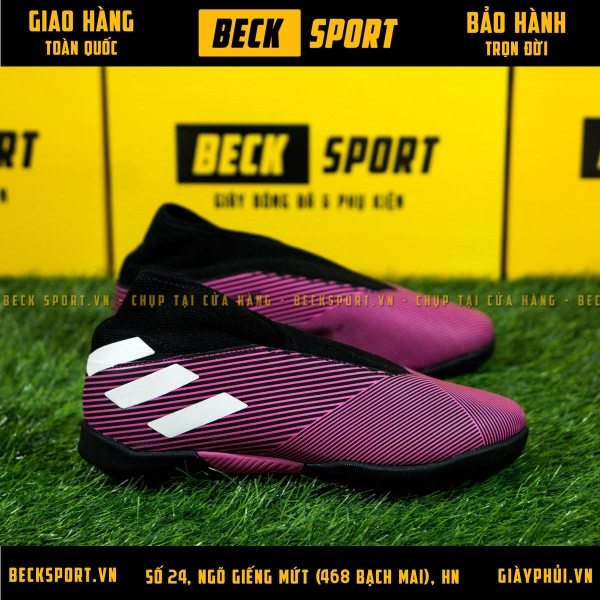 giay-bong-da-adidas-nemeziz-19-3-laceless-hong-vach-trang-khong-day-tf