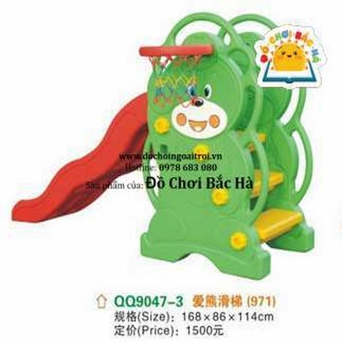 Cầu trượt con gấu xanh D304