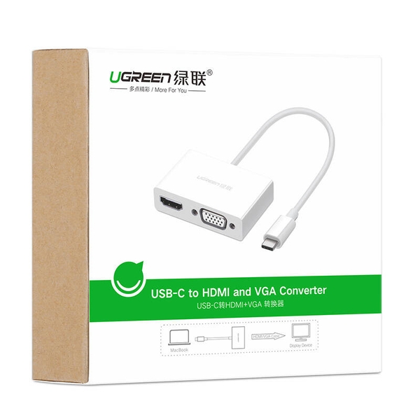 Bộ chuyển đổi Type-C ra HDMI/ VGA Ugreen 30843