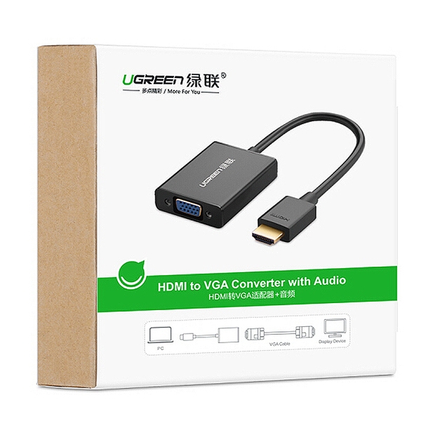 Cáp chuyển đổi HDMI ra VGA có âm thanh Ugreen 40233