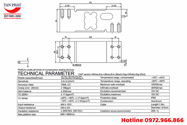 Loadcell UDA 600 Kg