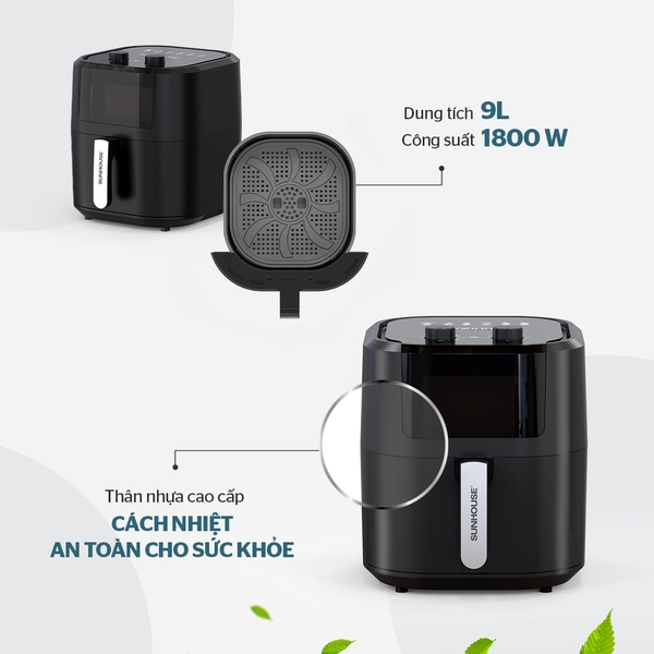 Nồi chiên không dầu 9L Sunhouse SHD4037