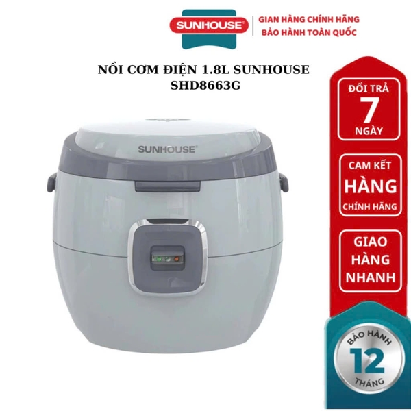 Nồi cơm điện 1.8L Sunhouse SHD8663G