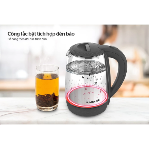 Ấm siêu tốc thủy tinh Sunhouse SHD1215B