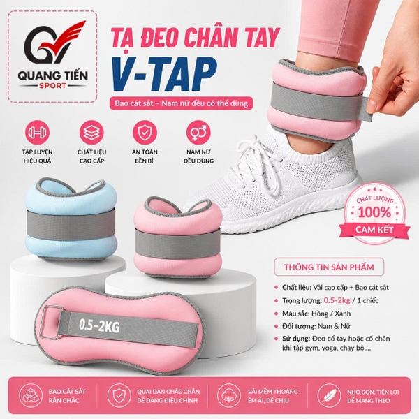 Tạ đeo chân, Dụng cụ hổ trợ đeo tay chân tập Yoga, Gym, Chạy Bộ, Tập thể dục tại nhà V-TAP (giá 1 chiếc)