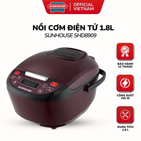 Nồi cơm điện tử 1.8L Sunhouse SHD8909