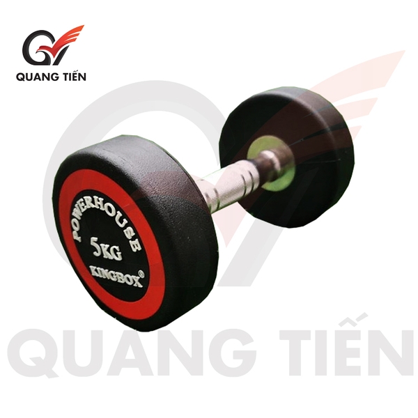 Tạ Tay đơn thép bọc cao su 5kg Kingbox