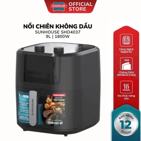 Nồi chiên không dầu 9L Sunhouse SHD4037