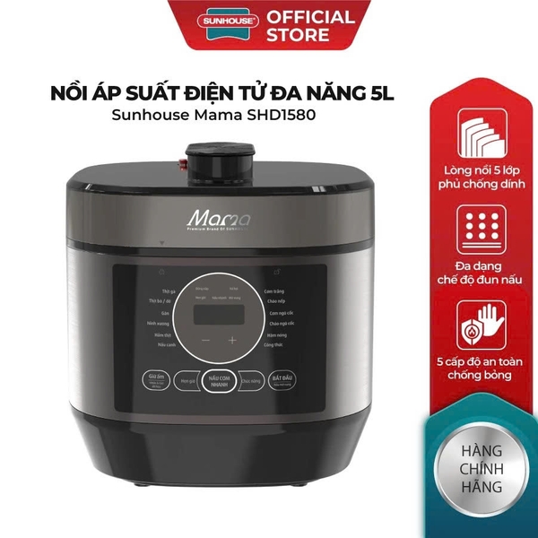 Nồi áp suất điện tử đa năng 5L Sunhouse Mama SHD1580