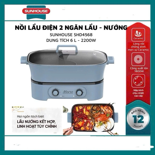 Lẩu điện 6L Sunhouse SHD4568