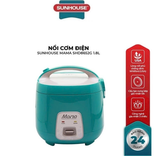 Nồi cơm điện 1.8L Sunhouse Mama SHD8652G