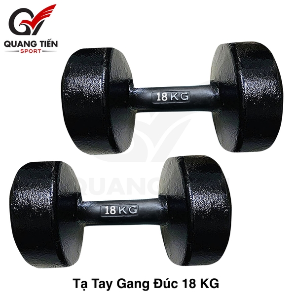 Tạ tay gang đúc liền khối 18 kg loại đẹp 2021 ( giá 1 chiếc )