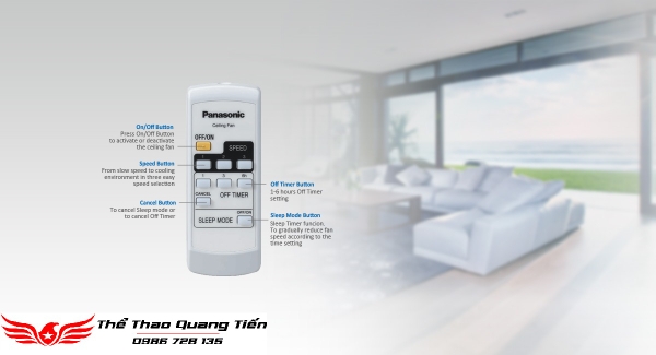 Quạt trần panasonic 3 cánh F-48CZL