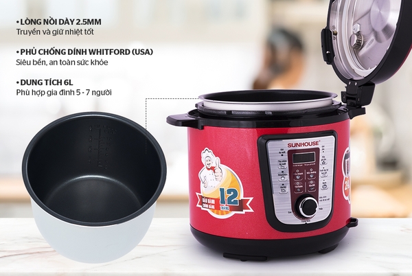 Nồi áp suất điện tử đa năng Sunhouse SHD1767