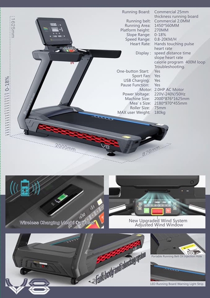 Máy chạy bộ phòng Gym Sakura V8