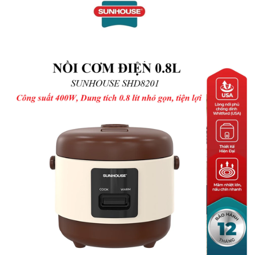 Nồi cơm điện 0.8L Sunhouse SHD8201