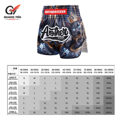 Quần Muay Thái Another Boxer Chính Hãng Muay Thai Short Chất Liệu Satin Cao Cấp | QT-065