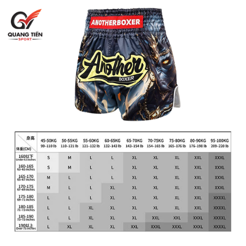 Quần Muay Thái Another Boxer Chính Hãng Muay Thai Short Chất Liệu Satin Cao Cấp | QT-066