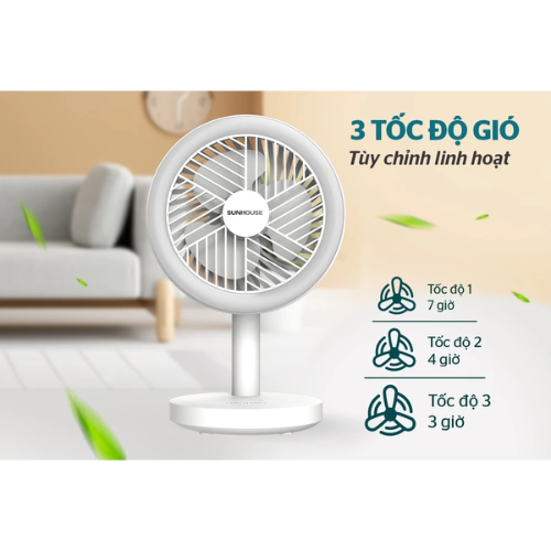 Quạt sạc mini Sunhouse SHD7114