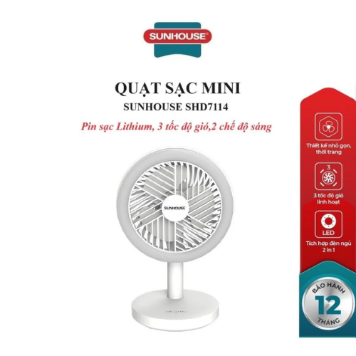 Quạt sạc mini Sunhouse SHD7114