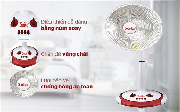 Quạt sưởi Halogen Saiko HF-802H - Chính Hãng