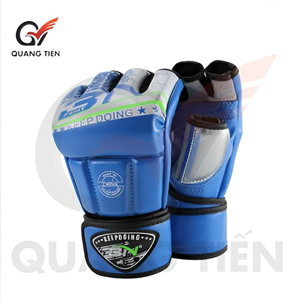 Găng Tay hở ngón MMA BN Găng tay BN MMA cao cấp - MMA Gloves - màu xanh