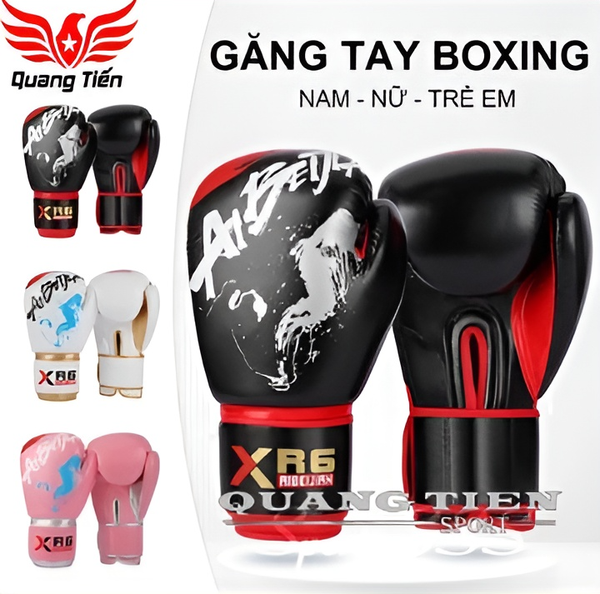 Găng tay Boxing ABJ cao cấp chính hãng - màu hồng