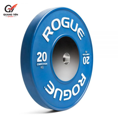 Tạ bánh cao su lõi thép nhỏ ROGUE cao cấp 20kg lỗ 50 nhập khẩu - Màu Xanh Dương (1 cặp)