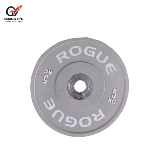 Tạ bánh cao su lõi thép nhỏ ROGUE cao cấp 5kg lỗ 50 nhập khẩu - Màu xám (1 cặp)