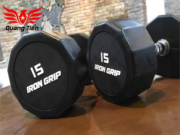 Tạ tay bọc cao su Iron Grip 15 kg (1 chiếc)