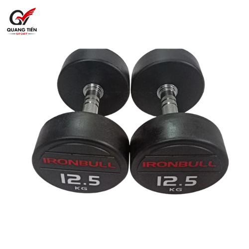 Tạ tay thép bọc cao su IronBull IR04 nhập khẩu 12.5kg ( giá 1 quả )