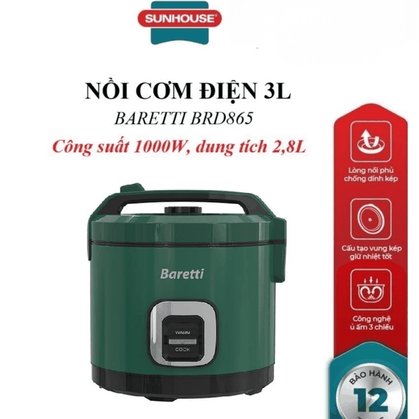 Nồi cơm điện 3.0L Baretti BRD865