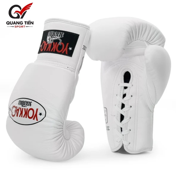 Găng Boxing YOKKAO Matrix Lace Up Buộc Dây – White
