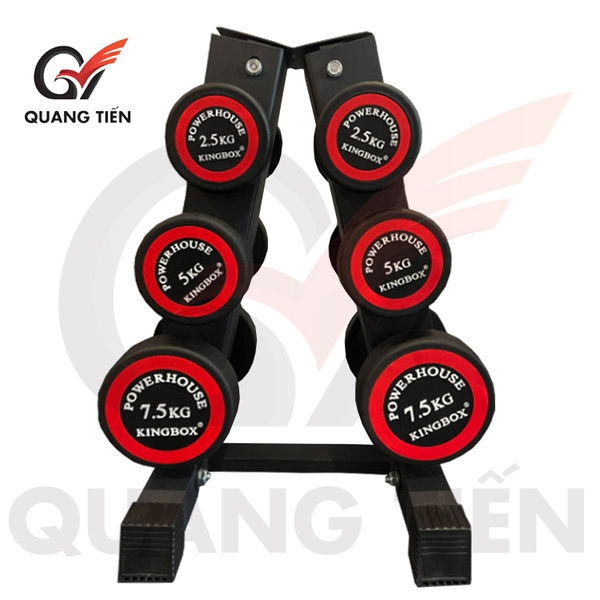 Tạ tay đơn thép bọc cao su 15kg Kingbox