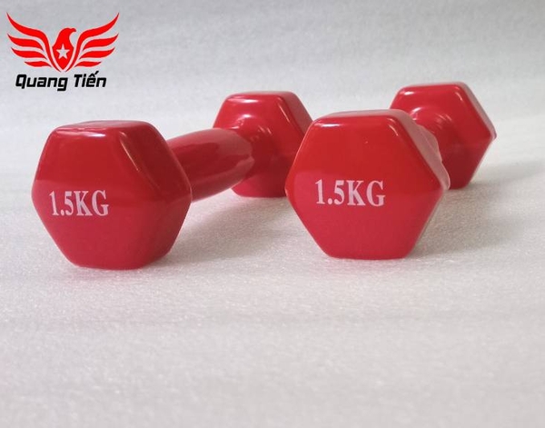 Tạ tay cao su cao cấp 1,5 kg Đỏ (giá 1 chiếc)