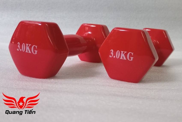 Tạ tay cao su cao cấp 3 kg Đỏ (giá 1 chiếc)